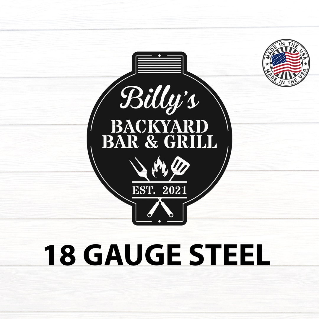 Personalized Bar & Grill Sign Personalized Outdoor Etsy