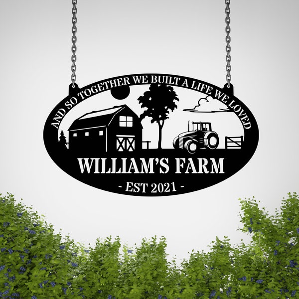 Personalized Farm Name Date Address Metal Sign , Custom Outdoor Farmhouse, Entry Road, Front Gate, Wall Decor Gift, Custom Garden Decor