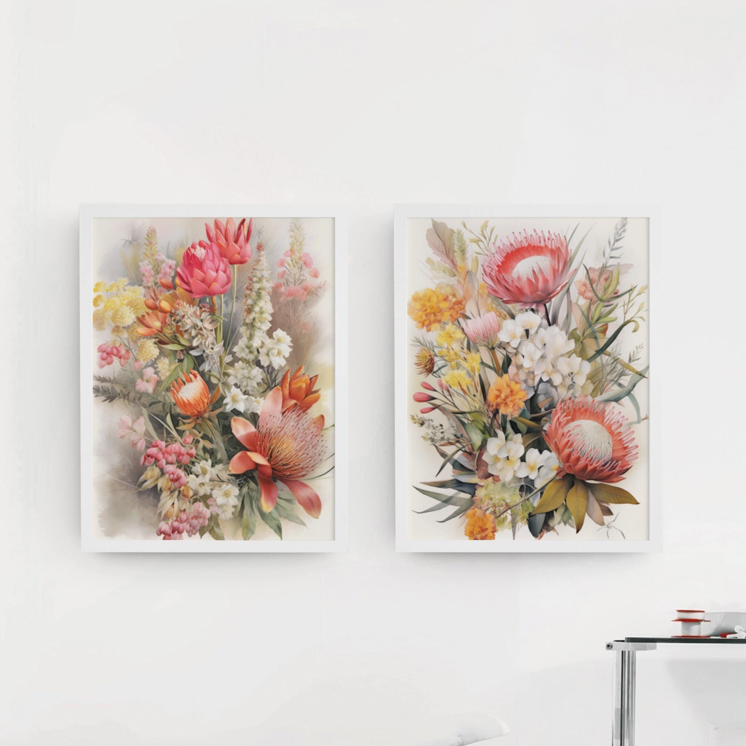 2 Set Australian Flowers Australian Native Floral Art Print Aussie