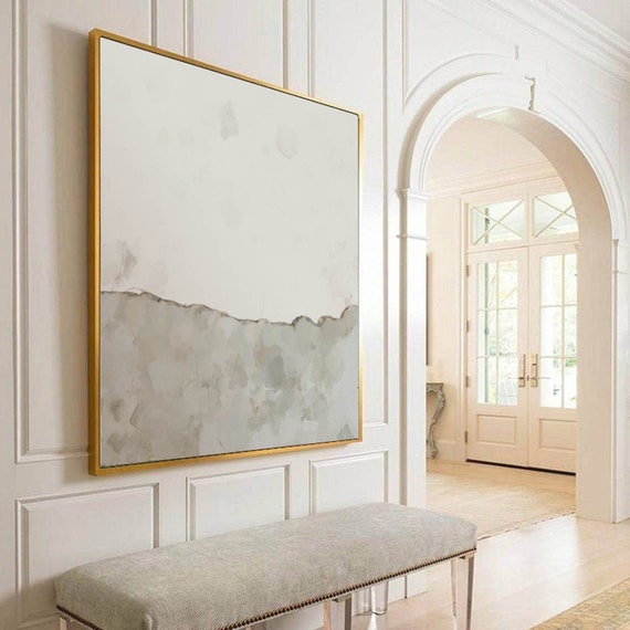 Grey Beige Unique Canvas Wall Art Paintings on Canvas Etsy