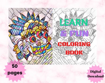 Big, Fun & Easy Coloring Book for Kids: for Kids, Preschool, Homeschool and Kindergarten, 50 pages, Printable, Instant Download