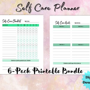 Liste de contrôle du planificateur d'auto-soins pour la santé mentale, le bien-être et la pleine conscience, cadeau de pleine conscience quotidienne, soins quotidiens d'amour de soi, planificateur imprimable