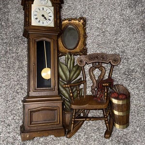 Tempus Fugit Wall Clock With Burwood Mechanicism 1970s Vintage Chair Sewing