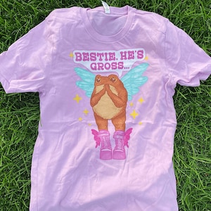 Bestie, He&#39;s Gross Toad t-shirt | Fairy Toad tee | Bestie Frog | Y2K Bestie Toad | 2000s Fairycore Toad Unisex t-shirt