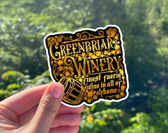 Naklejka na wino Greenbriar Winery Faerie | Cardan The Cruel Prince Merch | Holly Black The Folk of the Air Bookish Gifts Naklejka bez pęcherzyków powietrza