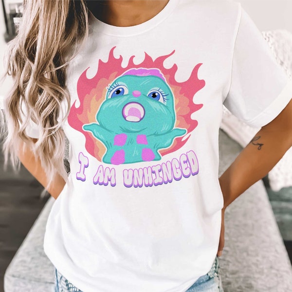 I AM UNHINGED Bibble Meme t-shirt | Fairytopia Bibble Flames meme | Bibble Fire Chaotic Meme Unisex T-Shirt