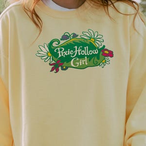 Sudadera bordada con parodia de Pixie Hollow, cuello redondo estilo Fairycore de los 2000, regalo nostálgico de hadas Y2K, suéter de hadas caprichoso