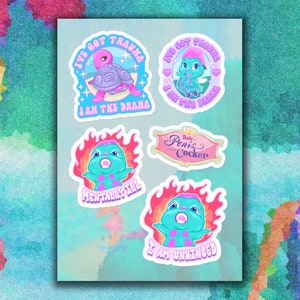 Cursed Bibble Meme Sticker Sheet | Bibble Fire Chaotic Meme | I’ve Got Trauma, I Am The Drama Turtle Meme | Mermaidia Turtle Meme Sticker