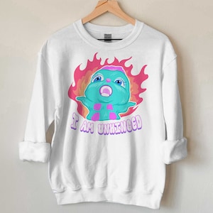 I AM UNHINGED Bibble Meme Crewneck | Fairytopia Bibble Flames Meme ...