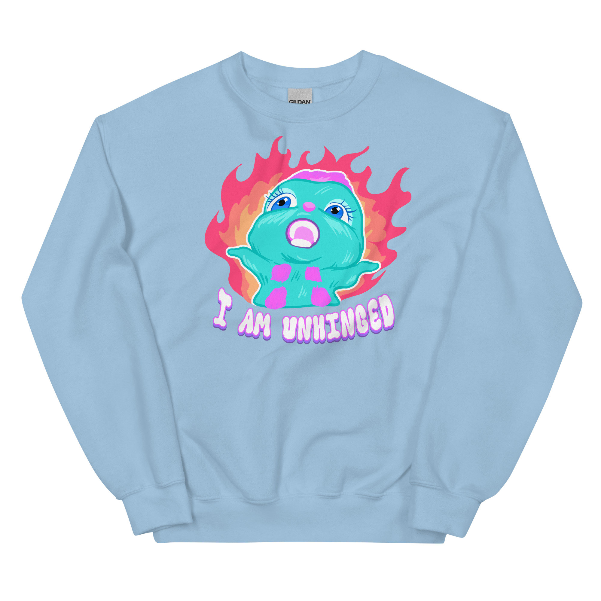 I AM UNHINGED Bibble Meme Crewneck | Fairytopia Bibble Flames Meme ...