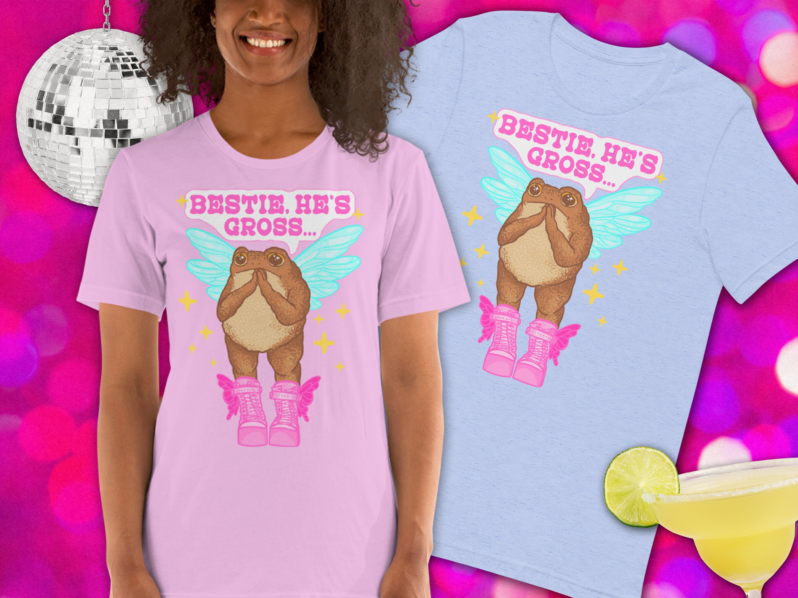 Bestie, He's Gross Toad T-shirt | Fairy Toad Tee | Bestie Frog