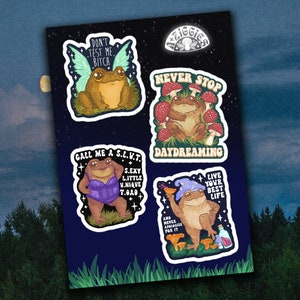 Series 2 Cottagecore A Ziggies Toads Sticker Sheet | Toads Sticker Sheet | Cottagecore Sticker Pack | Funny Frog Stickers