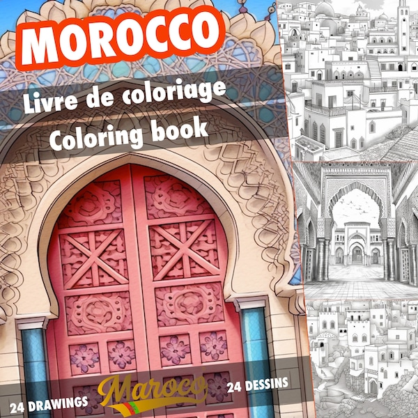 Livre de coloriage patrimoine Marocain Graphismes Marocain tous âges Coloriage culturel Marocain Dessins patrimoine Maroc à colorier, pdf