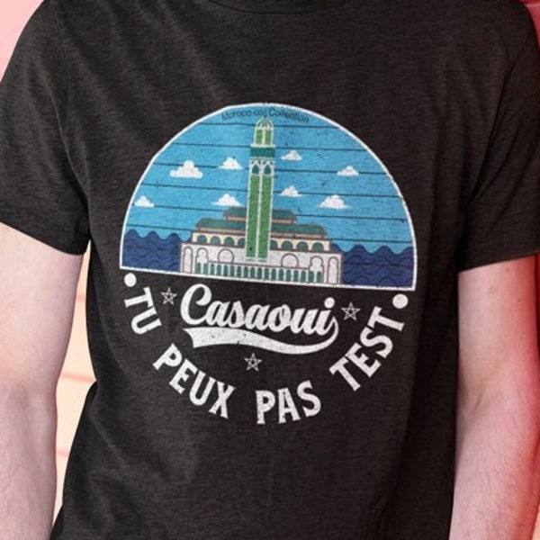 Casablanca Morocco t-shirt, Casaoui, Mosque Hassan 2 design, Dar lbida, Morocco souvenir, personalized tshirt, men's oversize