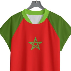 Maillot Maroc foot Vert personnalisé prénom et numéro motif doré