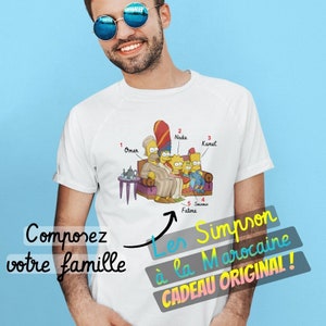 T-shirt personalizzata per la famiglia dei cartoni animati Simpson Family, stile marocchino, regalo originale