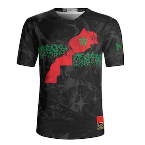 Maillot Maroc noir MAR Carte Géo