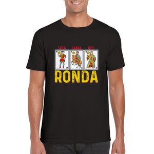 T-shirt Ronda Maroc, jeux de carte ronda, Sota Cabal Rey, Tshirt personnalisé homme femme, culture marocaine, vêtement maroc, maillot maroc