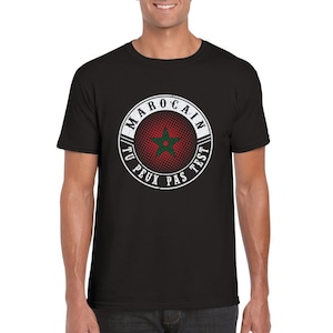 T-Shirt mit Marokko-Flagge, marokkanischer grüner Stern, Marokko-Stolz-T-Shirt, personalisiertes T-Shirt, Marokko-Emblem, Herren-T-Shirt, Oversize-T-Shirt