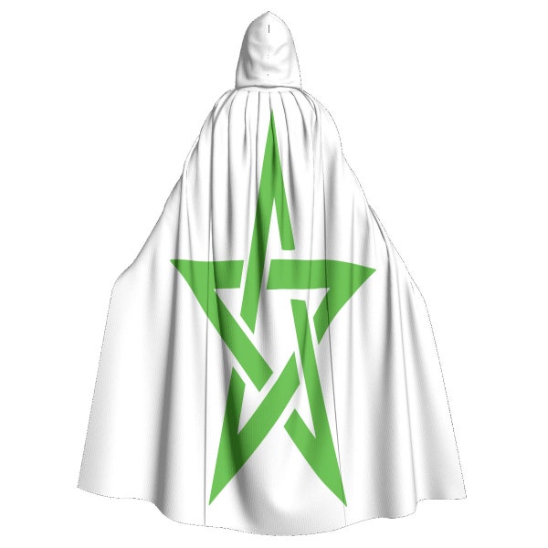 Selham cape marocaine blanche drapeau du Maroc étoile verte