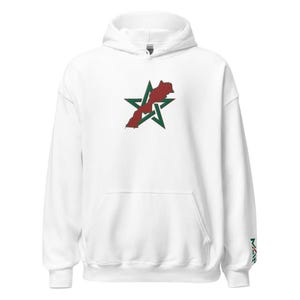 Sweat à capuche Étoile Carte du Maroc brodé