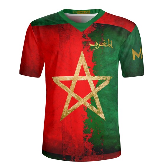 Débardeur Supporter Foot Maroc - Maillot Drapeau Marocain Pour Fan Des Lions De L'Atlas