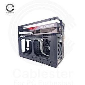 May include: A black computer case with a GeForce RTX graphics card installed. The case has a fan and various internal components visible. The text "CableSter For PC Enthusiast" is printed on the image.