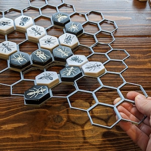 Connect Hive-spelbord - 3D-geprint raster voor Hive Colony-tafelspel | Stevig, in elkaar grijpend, modulair frame voor verbeterde gameplay