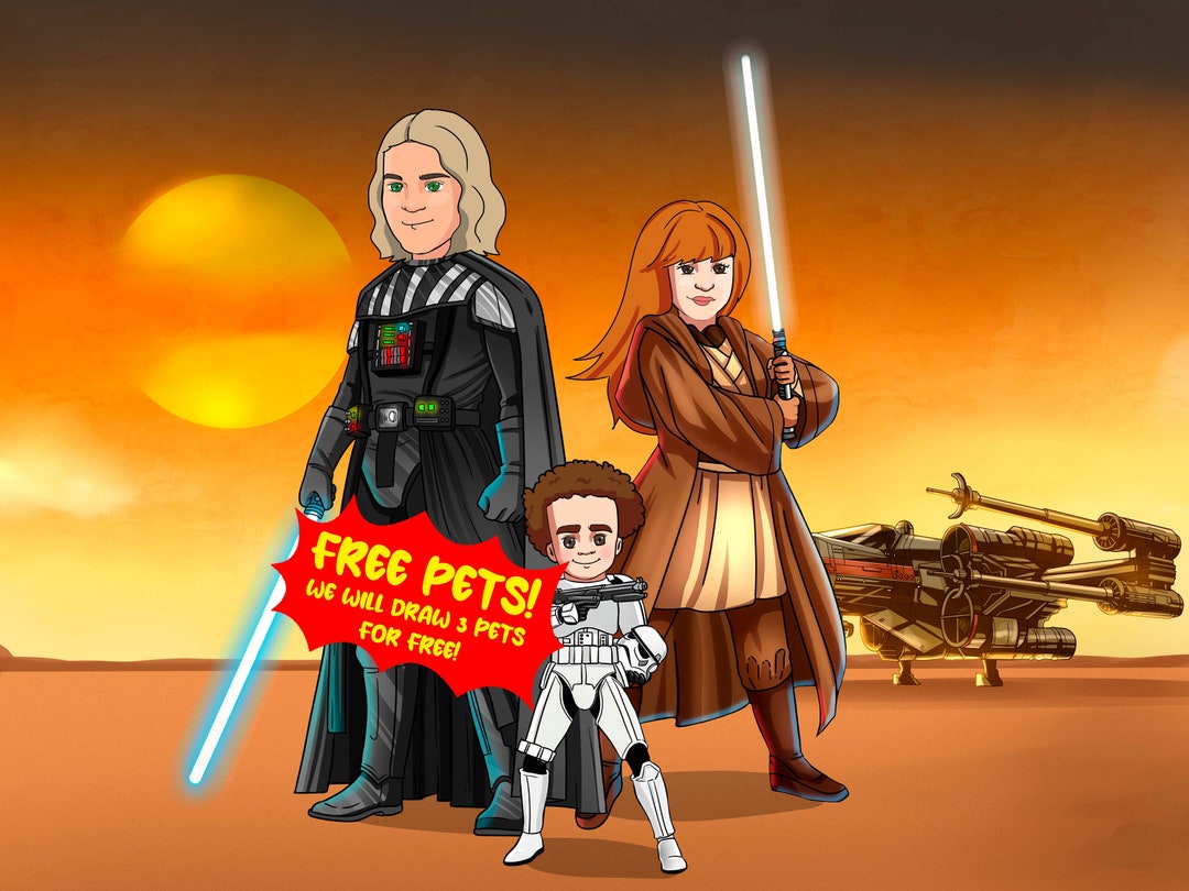 Jedi Portrait, Star Wars Portrait, Star Wars, Jedi, Valentines Day ...
