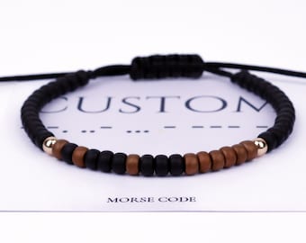 Personalized Morse Code Bracelet | Custom Name Morse Code Couples Bracelet set | Gift For Boyfriends / Girlfriends / Anniversary / Birthday