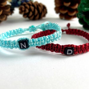 Set of 2 Personalized Initial Partners Bracelets | Custom Couples Letters Bracelets | Gift for Girlfriends and Boyfriend Matching Bracelet