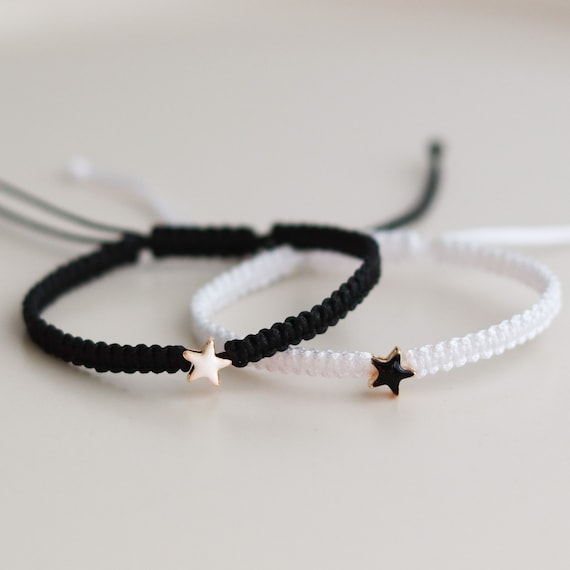 Set of 2 Matching Star Bracelets for Couples and Friendships