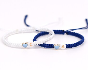 Initial Bracelets For Women Men Initial M Heart Letter Charm Bracelets