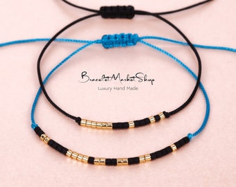 Juego de 2 pulseras de código Morse personalizadas para parejas y amistades / Pulseras de mensaje secreto minimalista personalizadas / Regalo para BF GF BFF Bestie