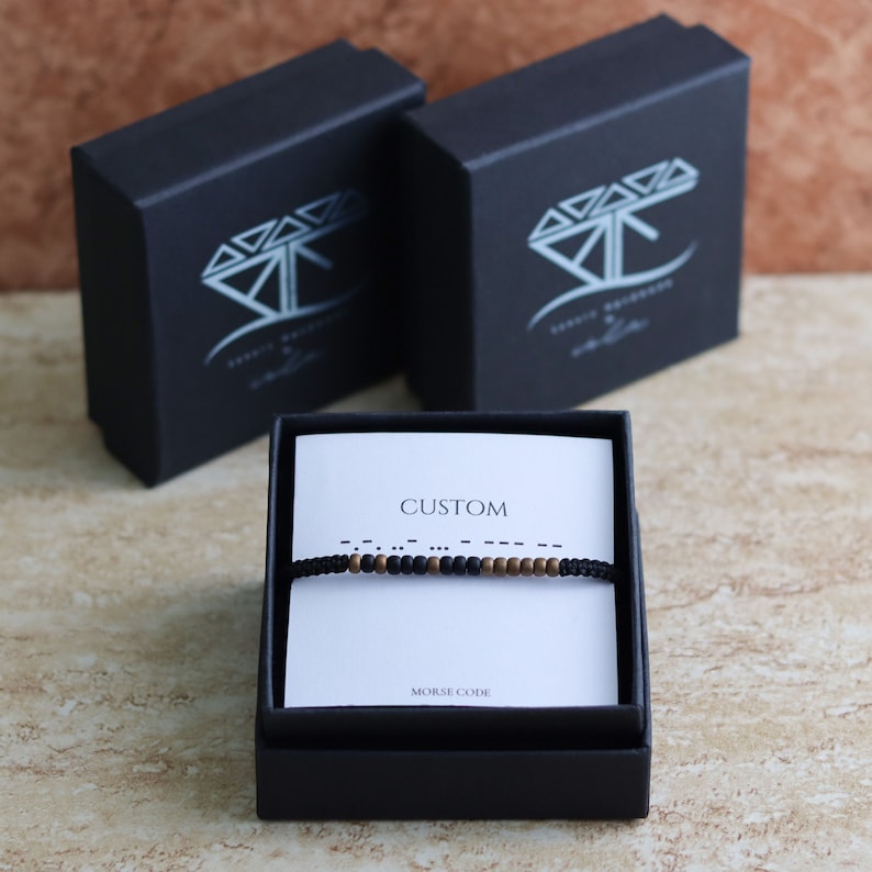 Custom Morse Code Bracelets for men and women Personalized Hidden / Secret Message Meaningful Bracelet Gift For Boyfriends Anniversary imagen 9