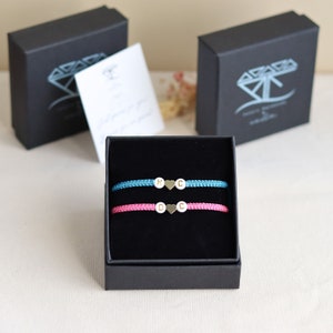 Lot de 2 bracelets personnalisés initiales pour couple avec coeur en or Cadeau personnalisé assorti pour un couple, son petit ami, sa petite amie image 7