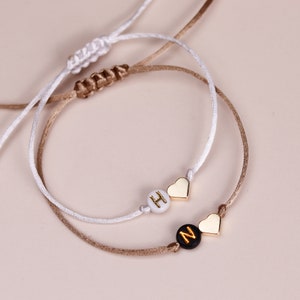 Set of 2 Pcs Personalized String Couple Initial Bracelets | Partners and Best Friends Bracelets | Gift for Boyfriend Anniversary Birthday