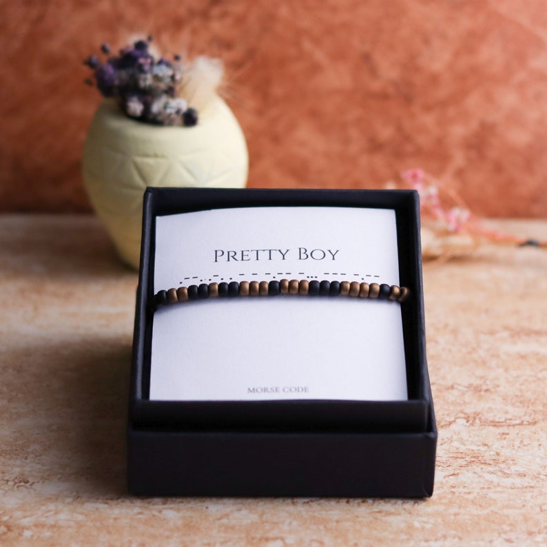 Custom Morse Code Bracelets for men and women Personalized Hidden / Secret Message Meaningful Bracelet Gift For Boyfriends Anniversary zdjęcie 4