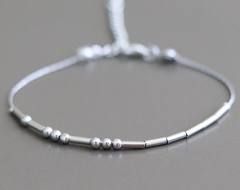 Braccialetti con codice Morse personalizzati per uomini e donne / Braccialetti con nome personalizzati per coppie, migliori amici / Amicizie / Regalo per fidanzato