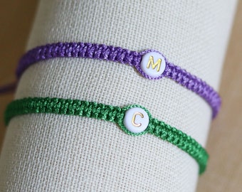 Set of 2 Personalized Initial Bracelets | Customize Matching Couple Bracelets | Gift for Him / Her / Boyfriend / Girlfriend / Best Friend