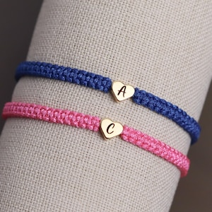 Set of 2 Engraved Initial Bracelets for Couple and Friendships, Custom Matching Jewelry for Men and Women, Gift Boyfriend Anniversary BFF GF