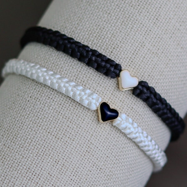 Set of 2 Personalized Heart Beaded Matching Bracelets for Couples | Custom Relationships Bracelet | Gift for Partners / Friendships / BF GF