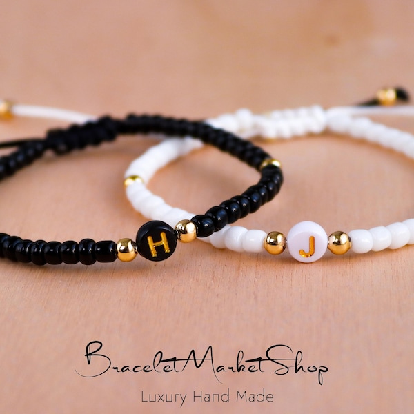 Matching Bracelets Boyfriend Girlfriend Beaded Etsy