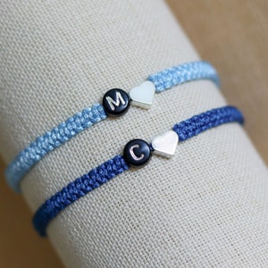 Set of 2 Custom Initial Bracelets for Couples | Personalized Matching Bracelets for Partners | Adjustable Bracelet for Best Friends / BFF