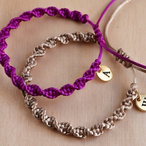Set of 2 Personalized Braided Initial Bracelet | Custom Couple Bracelets | Matching Bracelets | Gift for Boyfriend Girlfriend and Friendship