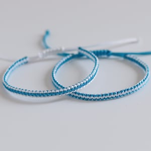 2 Pcs Double Color Matching Bracelets Set for Couples and Friendships | Braided Best Friends Bracelets | Waterproof Surfer Bracelets Set