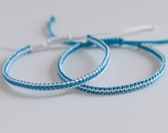 2 Pcs Double Color Matching Bracelets Set for Couples and Friendships | Braided Best Friends Bracelets | Waterproof Surfer Bracelets Set