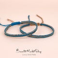 Set of 2 Custom Waterproof Surfer Bracelets for Couples and Friendships | Personalized Matching Braided Bracelets | Gift for BF GF BFF