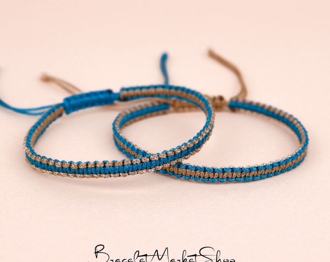 Set of 2 Custom Waterproof Surfer Bracelets for Couples and Friendships | Personalized Matching Braided Bracelets | Gift for BF GF BFF