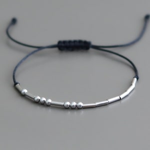 Custom Morse Code Bracelet for Men and Women | Personalized Meaningful Hidden Message Bracelets for Couples and Friendships | Gift Boyfriend